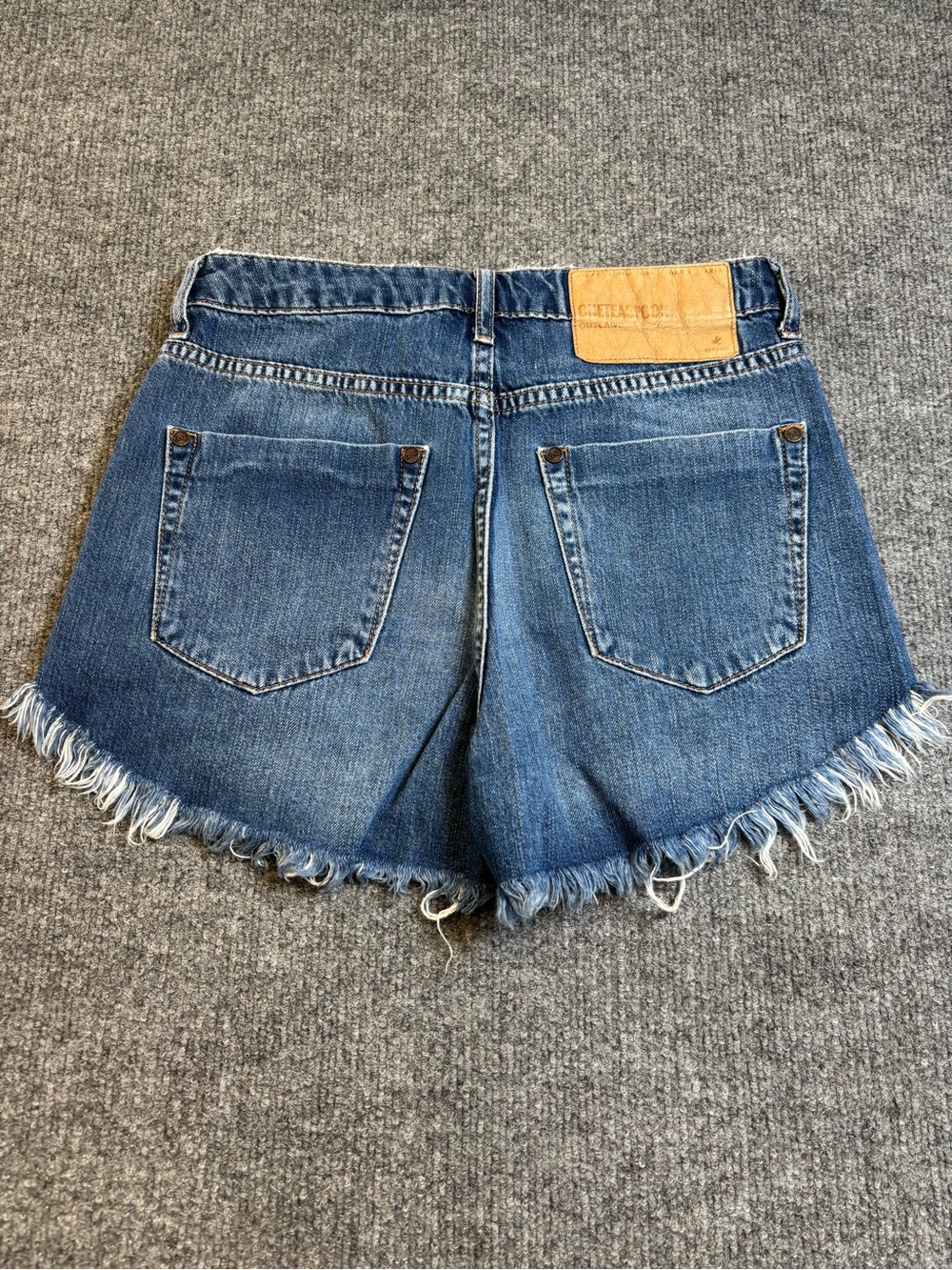 One Teaspoon Organic Denim Hawks Shorts Size 23 Blue Distressed Frayed Hem - Picture 11 of 12